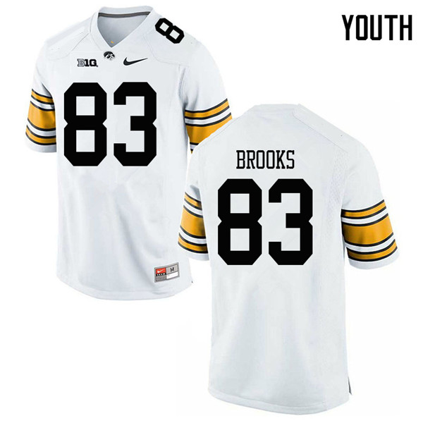 Youth #83 Blair Brooks Iowa Hawkeyes College Football Jerseys Sale-White